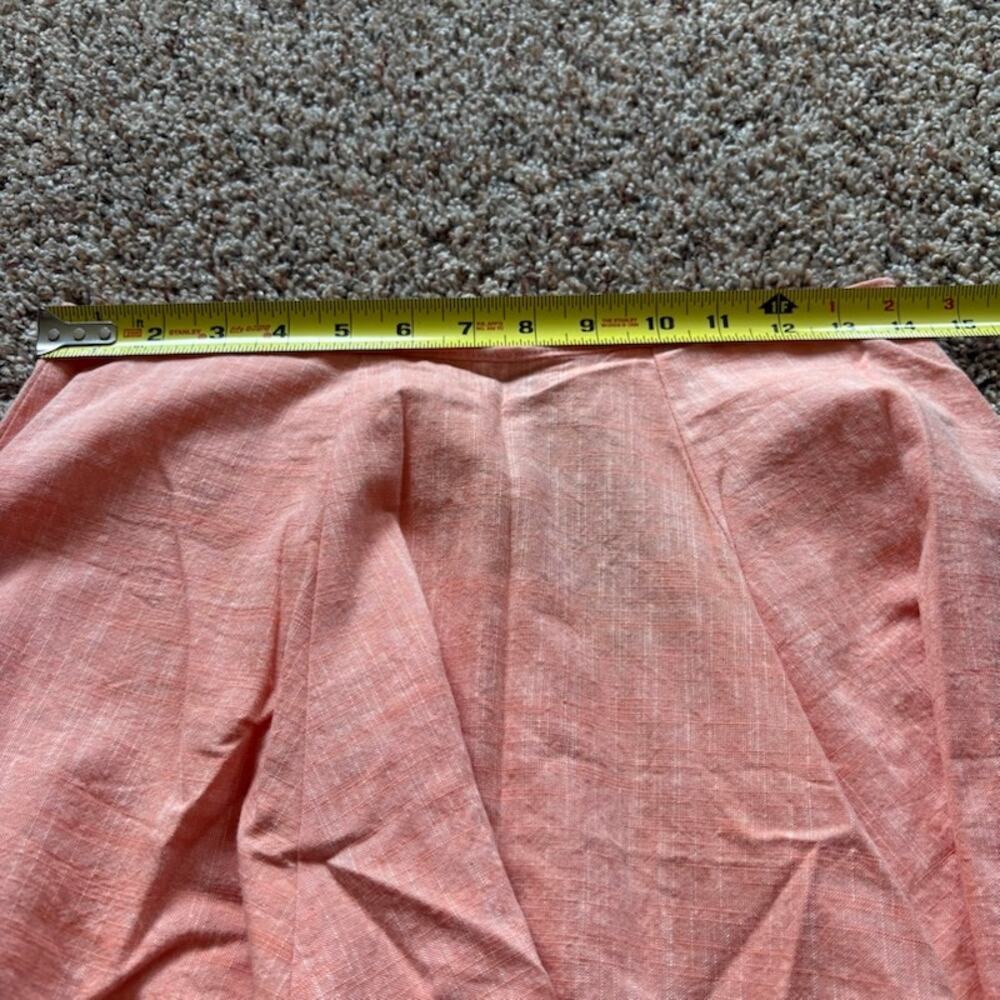 NWT Wulfka A-line Pleated Coral Skirt Cotton/Linen Blend sz S Indie Minimalist - Picture 4 of 6